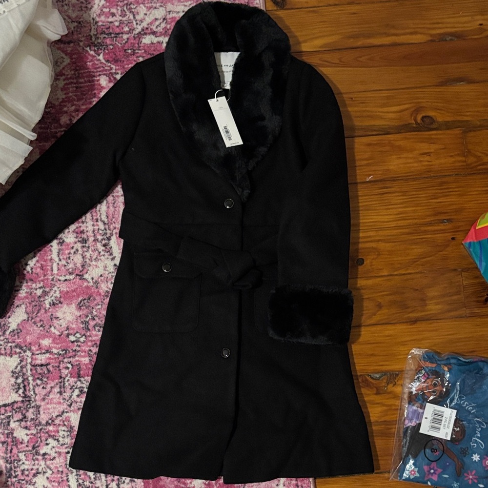 Janie and Jack Black Pea Coat for Kids